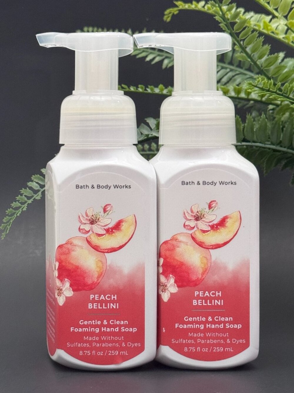 Bath & Body Works BBW Peach Bellini Gentle Foaming Hand Soaps X 2